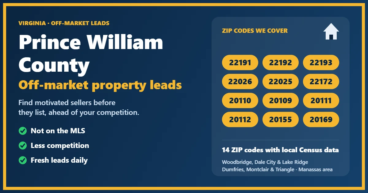Investor reviewing off-market properties in Prince William County, Virginia