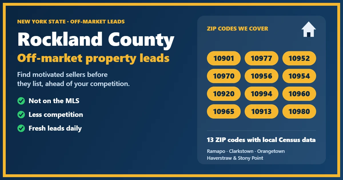 Neighborhood homes and streets with off-market properties Rockland County New York State