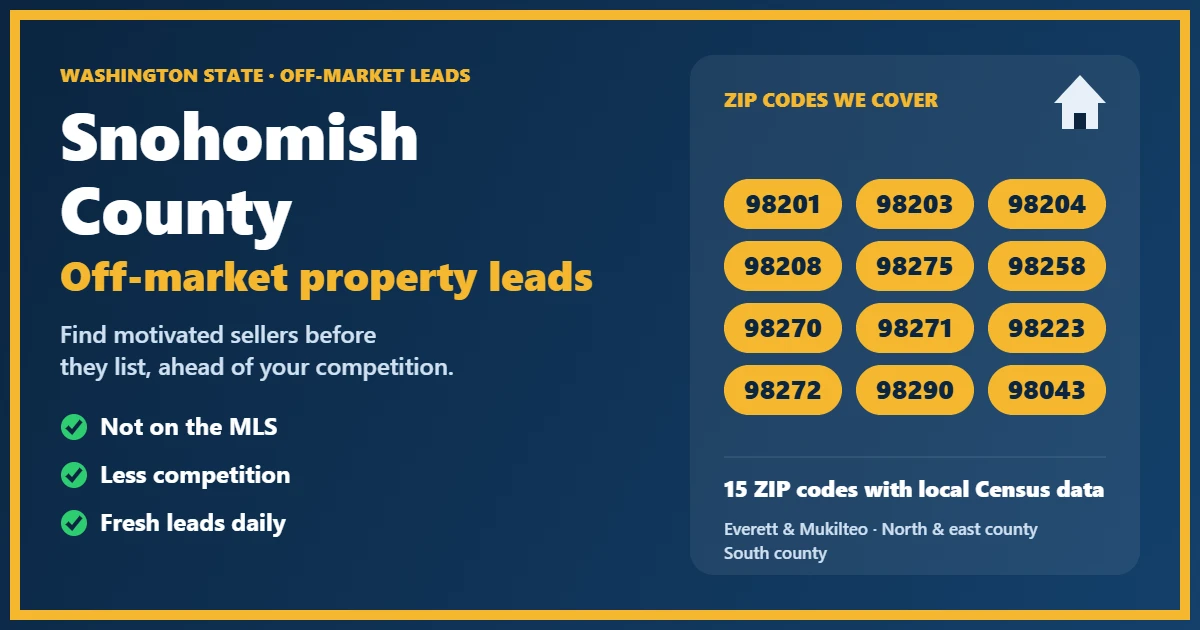 Neighborhood homes representing off-market properties in Snohomish County, Washington State