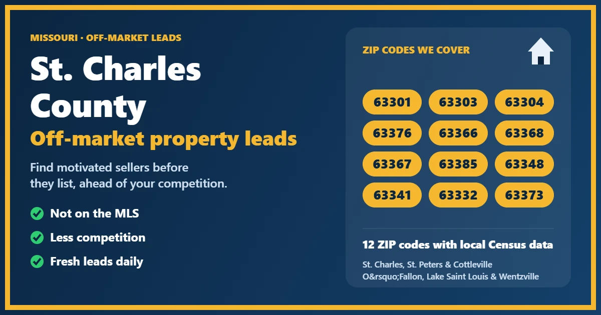 Investor reviewing off-market properties in St. Charles County, Missouri