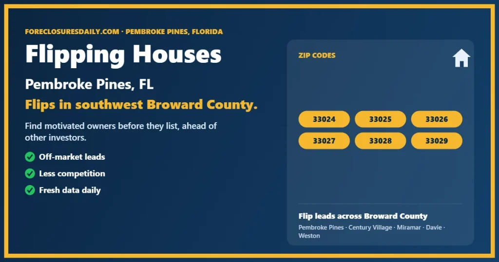 Flipping houses Pembroke Pines guide from ForeclosuresDaily.com