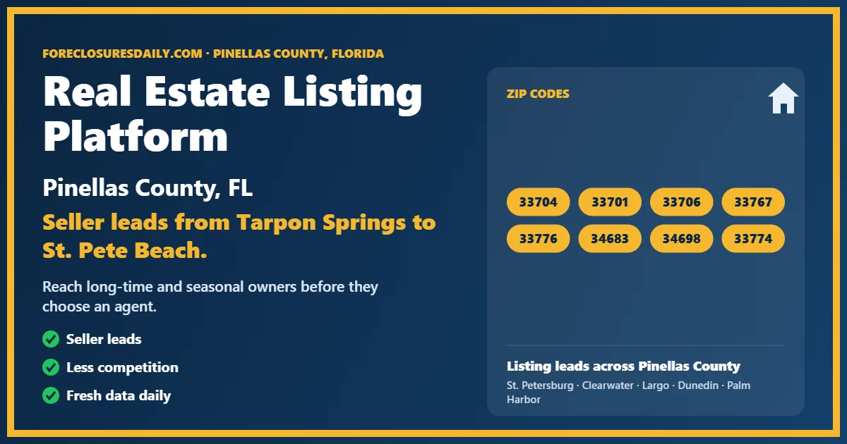 Real estate listing platform Pinellas County FL from ForeclosuresDaily.com
