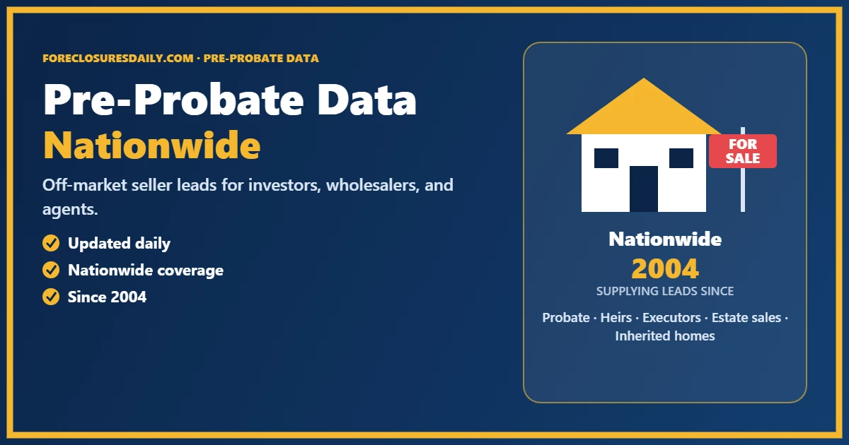 Pre-Probate Real Estate Data: What It Includes and How to Use It