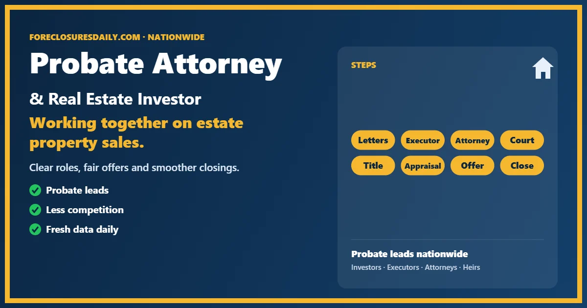 Probate attorney and real estate investor guide from ForeclosuresDaily.com