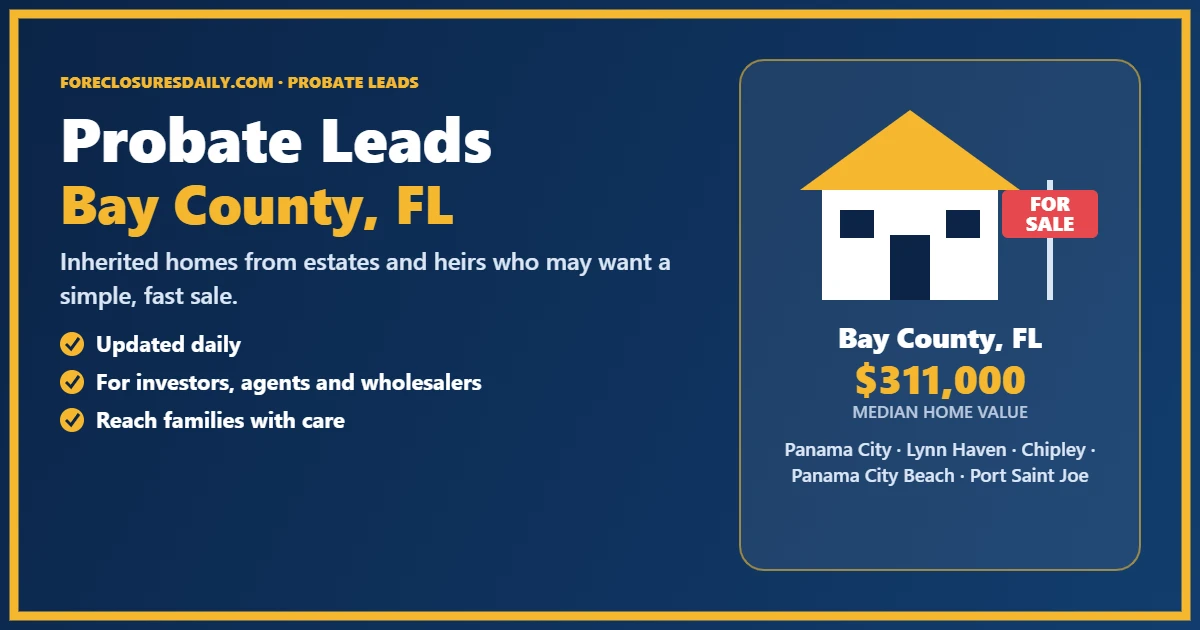 Probate real estate leads in Bay County, Florida