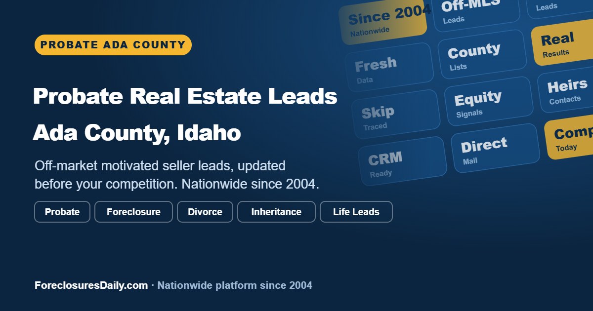 Featured image for probate leads in Ada County, Idaho