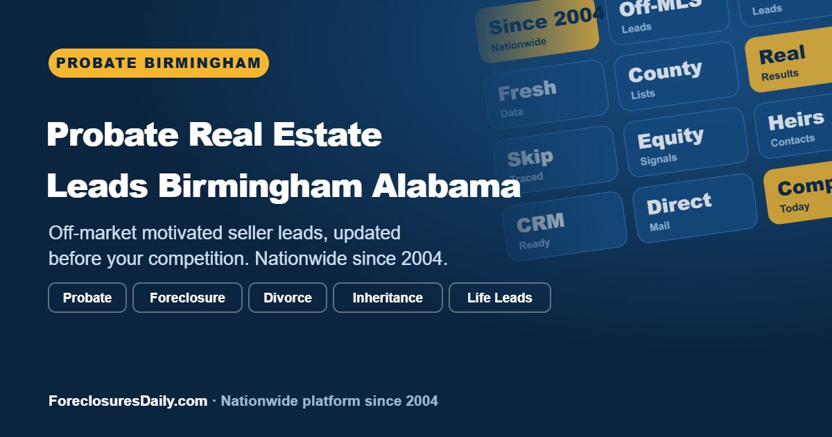 Birmingham, Alabama homes that investors review when working probate leads in Birmingham