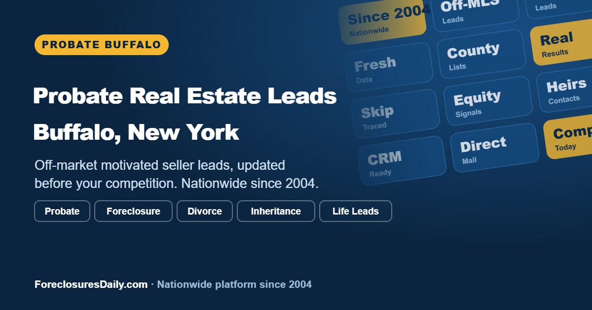Buffalo, New York homes for investors working probate leads in Buffalo