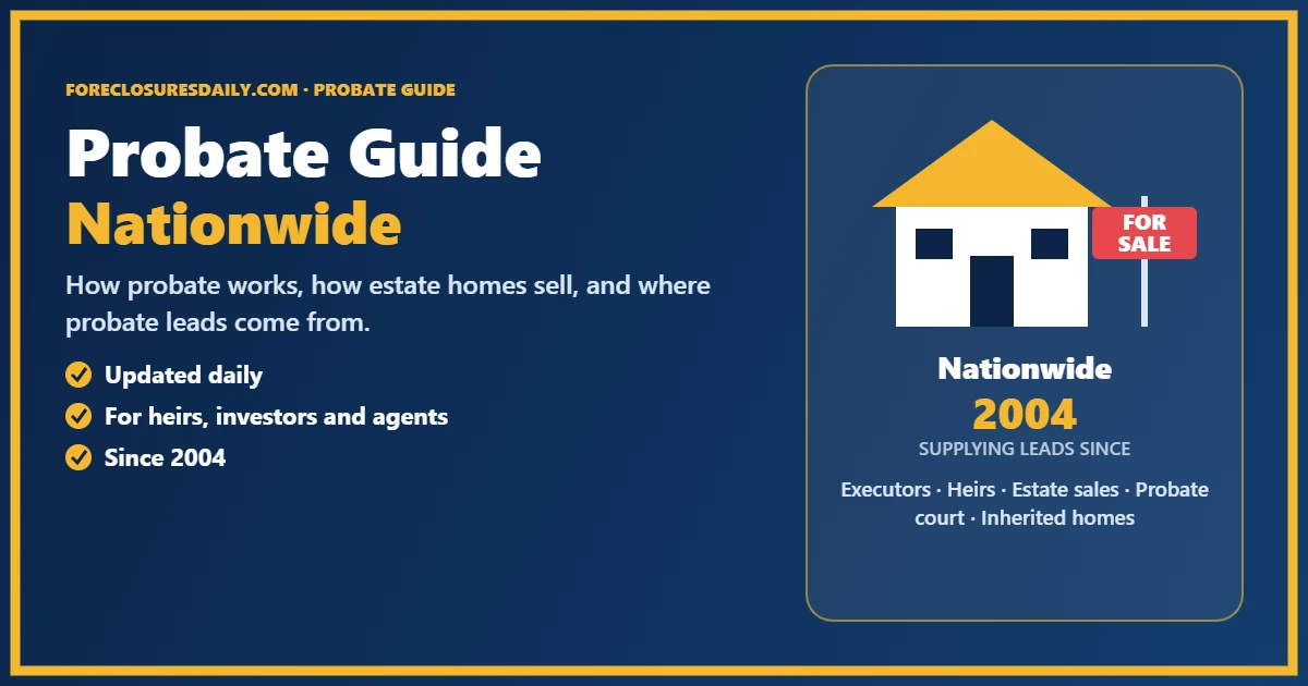 Probate real estate guide from ForeclosuresDaily.com