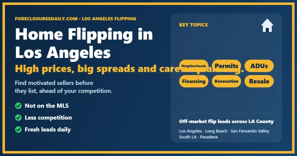 Profitable home flipping in Los Angeles guide from ForeclosuresDaily.com