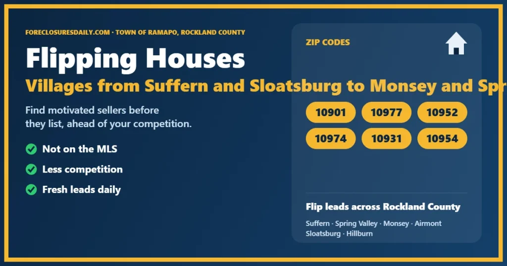 Flipping houses Ramapo NY guide from ForeclosuresDaily.com