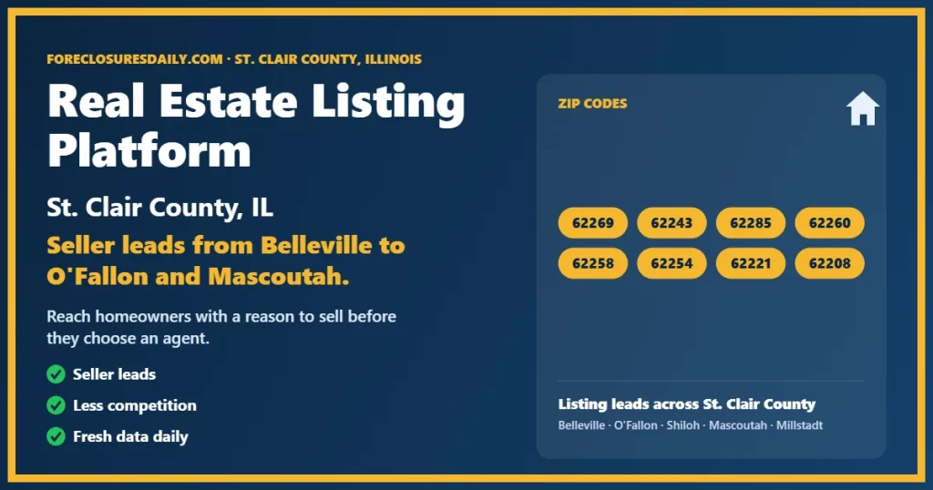 Real estate listing platform St. Clair County IL from ForeclosuresDaily.com