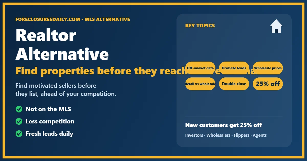 Realtor alternative off-market data from ForeclosuresDaily.com