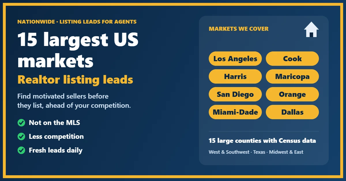 Realtors Property Resource: off-market listing leads for agents in 15 major US markets
