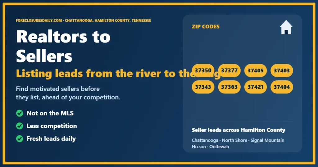 Connecting realtors to sellers in Chattanooga guide from ForeclosuresDaily.com