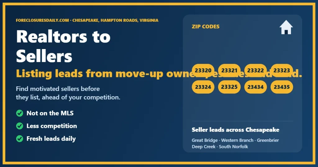 Connecting realtors to sellers in Chesapeake VA guide from ForeclosuresDaily.com