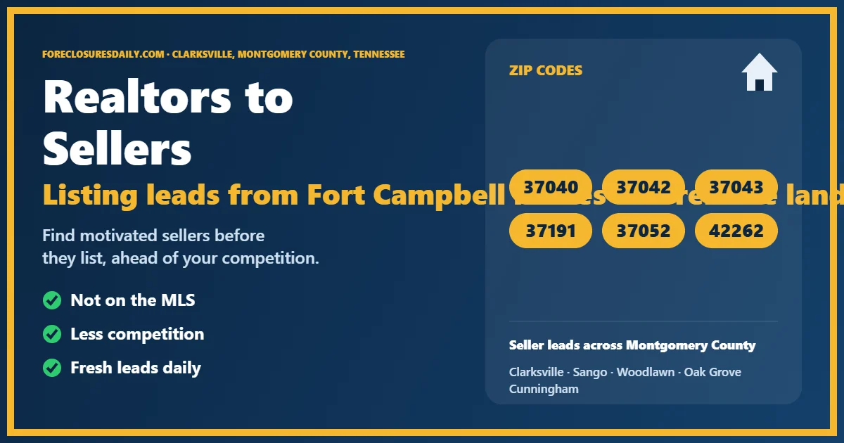 Connecting realtors to sellers in Clarksville TN guide from ForeclosuresDaily.com