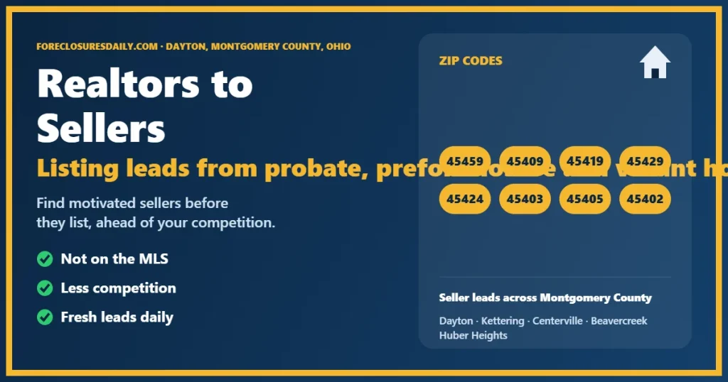 Connecting realtors to sellers in Dayton guide from ForeclosuresDaily.com
