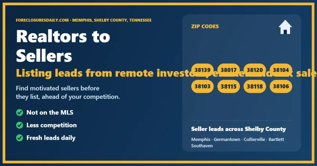 Connecting realtors to sellers in Memphis guide from ForeclosuresDaily.com