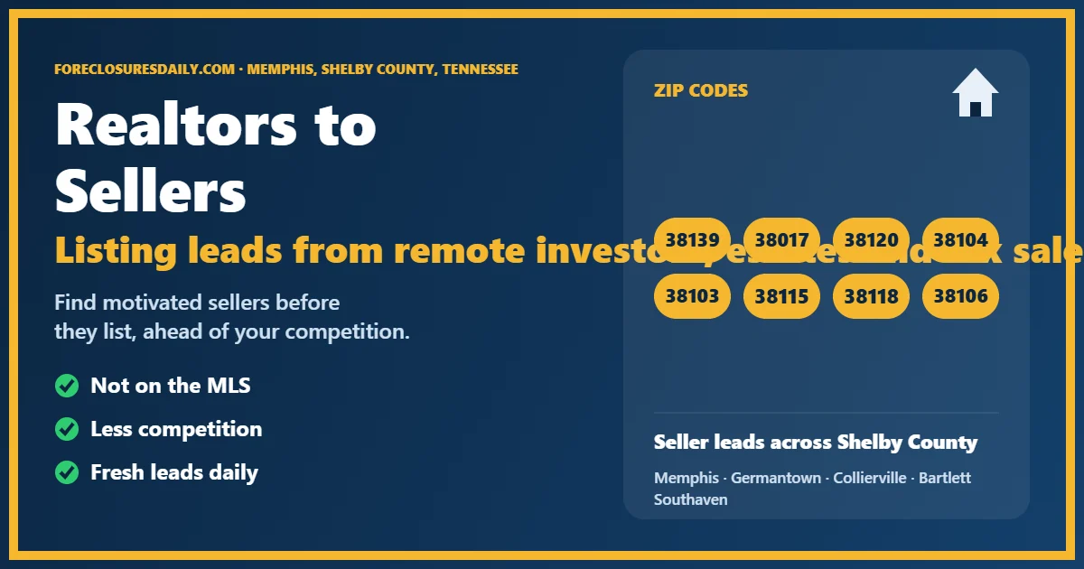 Connecting realtors to sellers in Memphis guide from ForeclosuresDaily.com