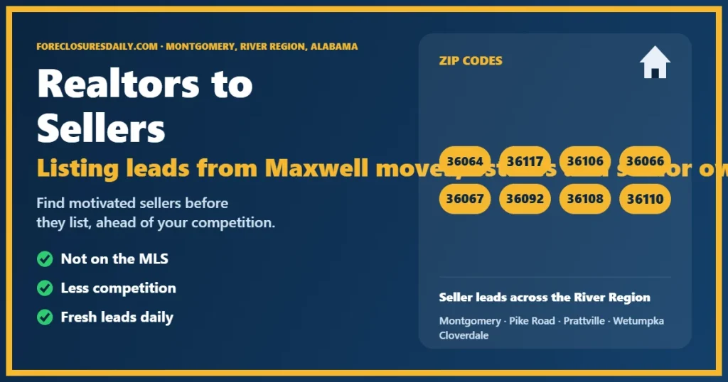 Connecting realtors to sellers in Montgomery AL guide from ForeclosuresDaily.com