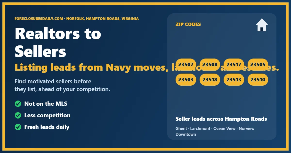 Connecting realtors to sellers in Norfolk VA guide from ForeclosuresDaily.com