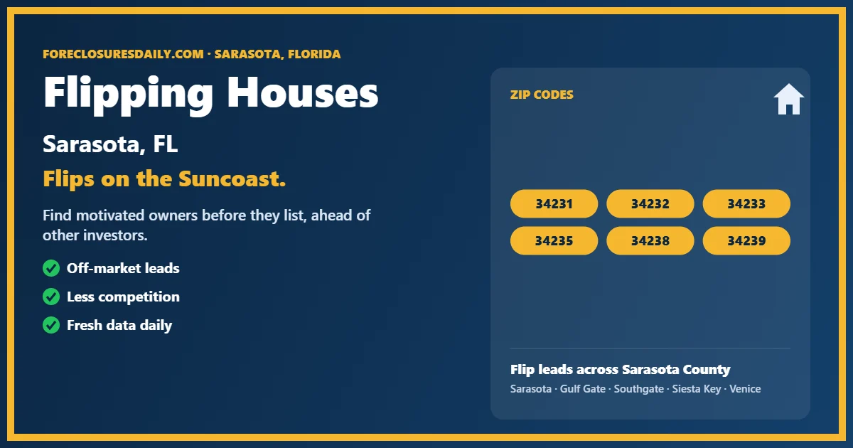 Flipping houses Sarasota guide from ForeclosuresDaily.com