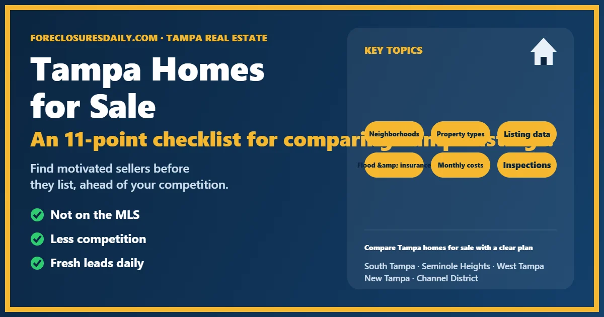 Tampa homes for sale buyer checklist from ForeclosuresDaily.com