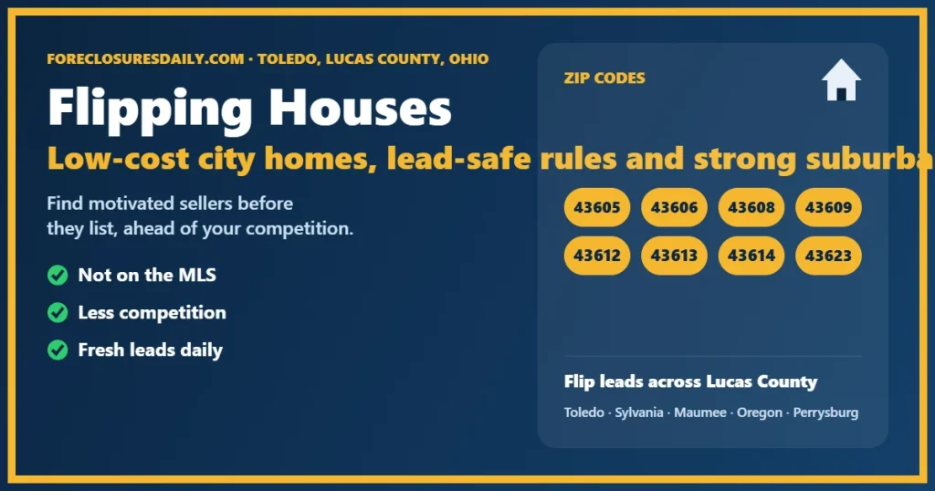 Flipping houses Toledo OH guide from ForeclosuresDaily.com