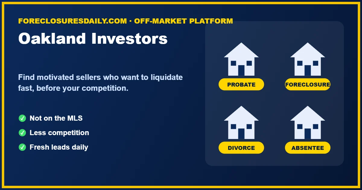 Oakland wholesale real estate investors finding off-market deals