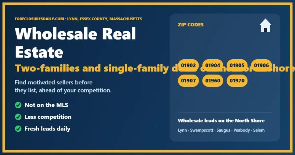 Wholesale real estate Lynn MA guide from ForeclosuresDaily.com