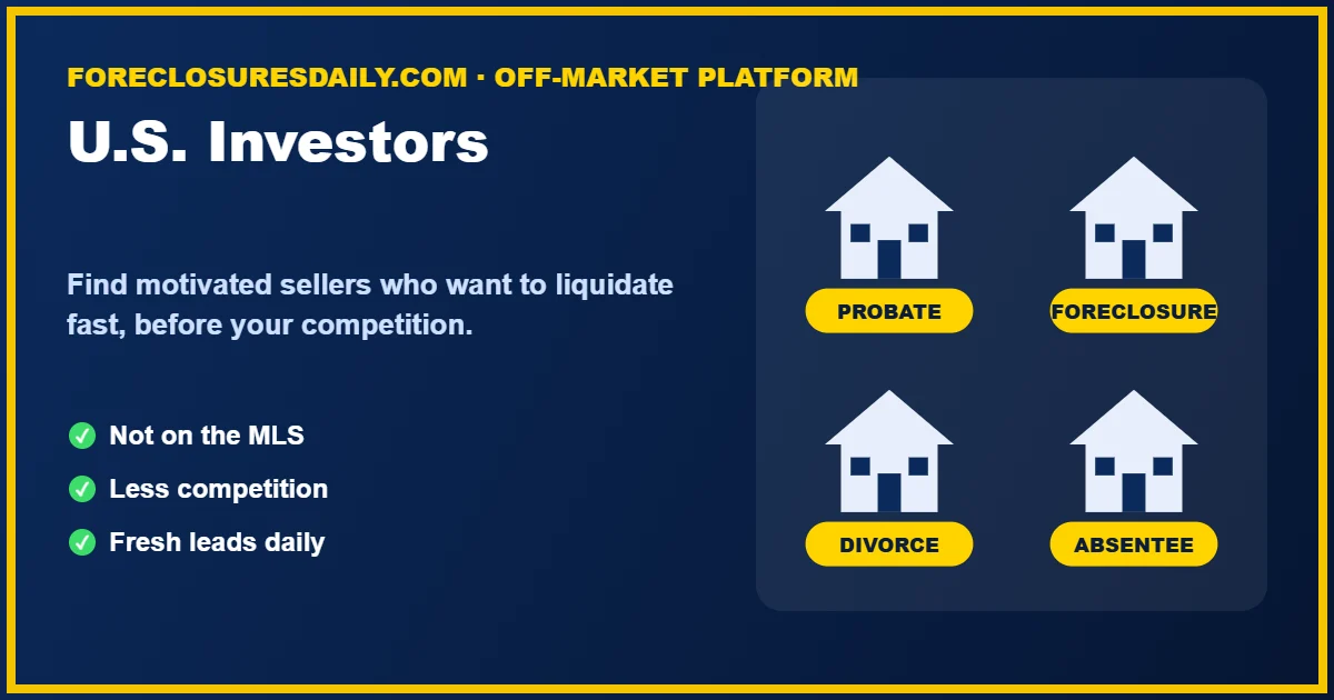 Wholesale real estate near me investors finding off-market deals in the United States