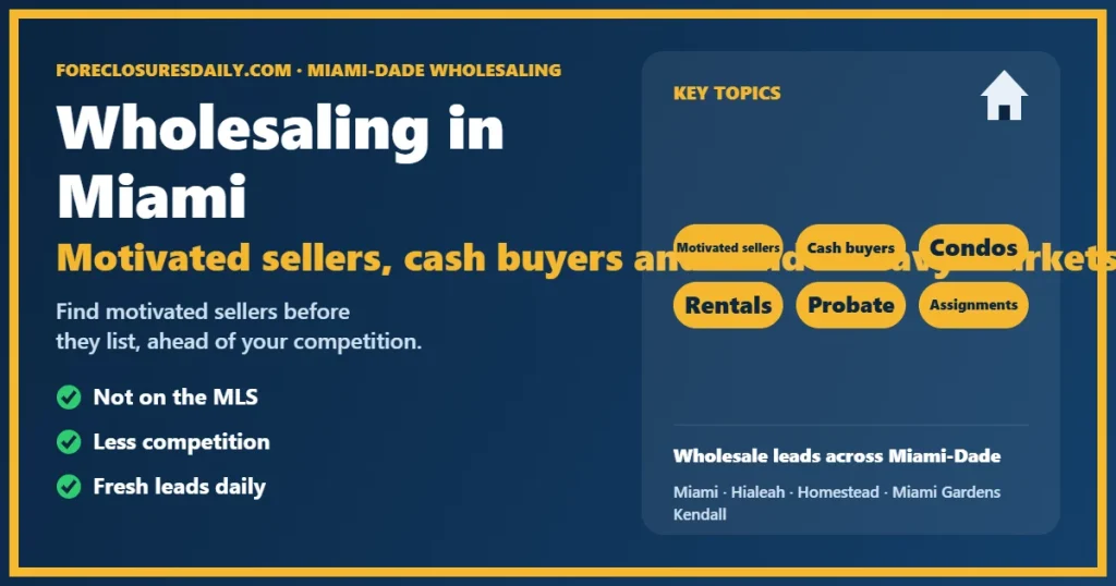 Wholesaling in Miami guide from ForeclosuresDaily.com