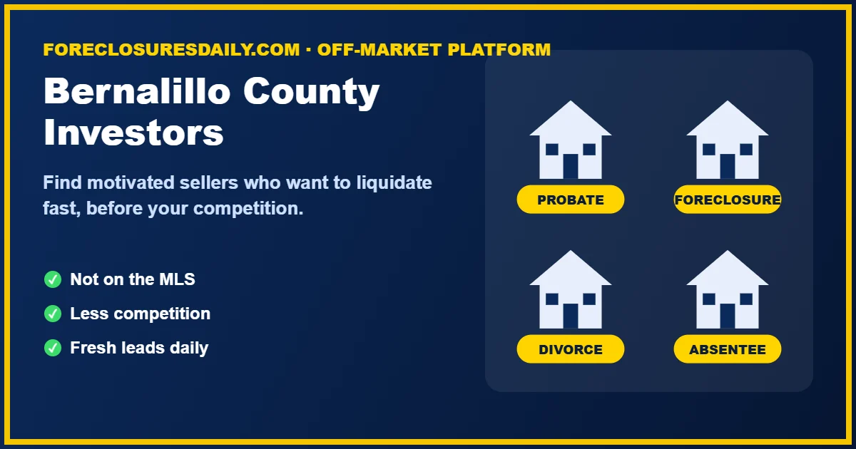 Bernalillo County wholesale real estate investors finding off-market deals