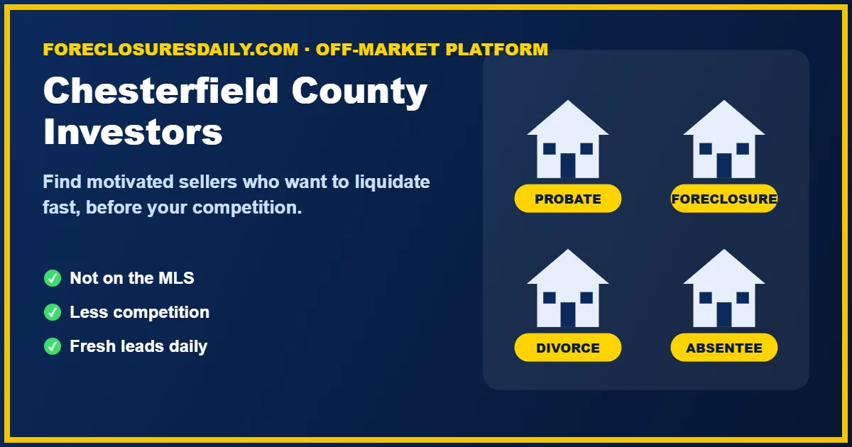 Chesterfield County wholesale real estate investors finding off-market deals