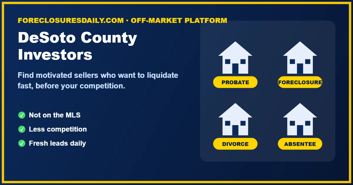 DeSoto County wholesale real estate investors finding off-market deals