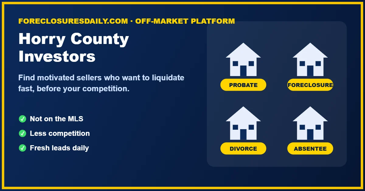 Horry County wholesale real estate investors finding off-market deals
