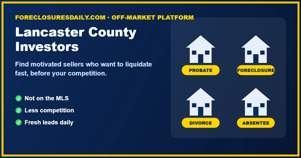 Lancaster County wholesale real estate investors finding off-market deals