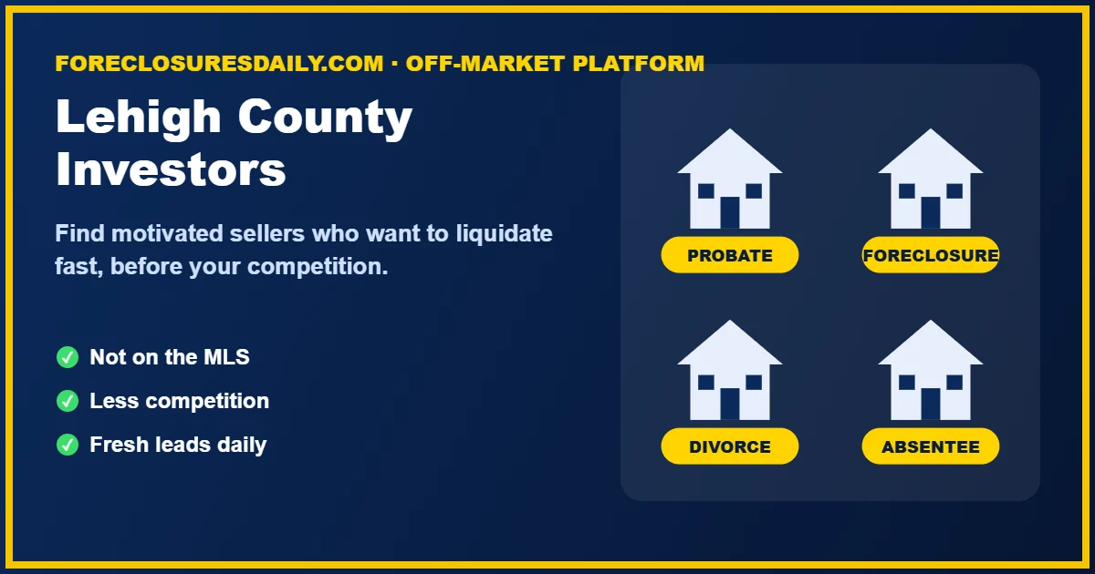 Lehigh County wholesale real estate investors finding off-market deals