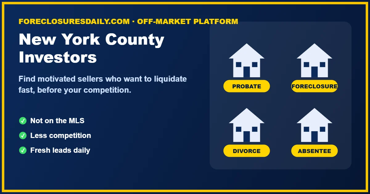 New York County wholesale real estate investors finding off-market deals