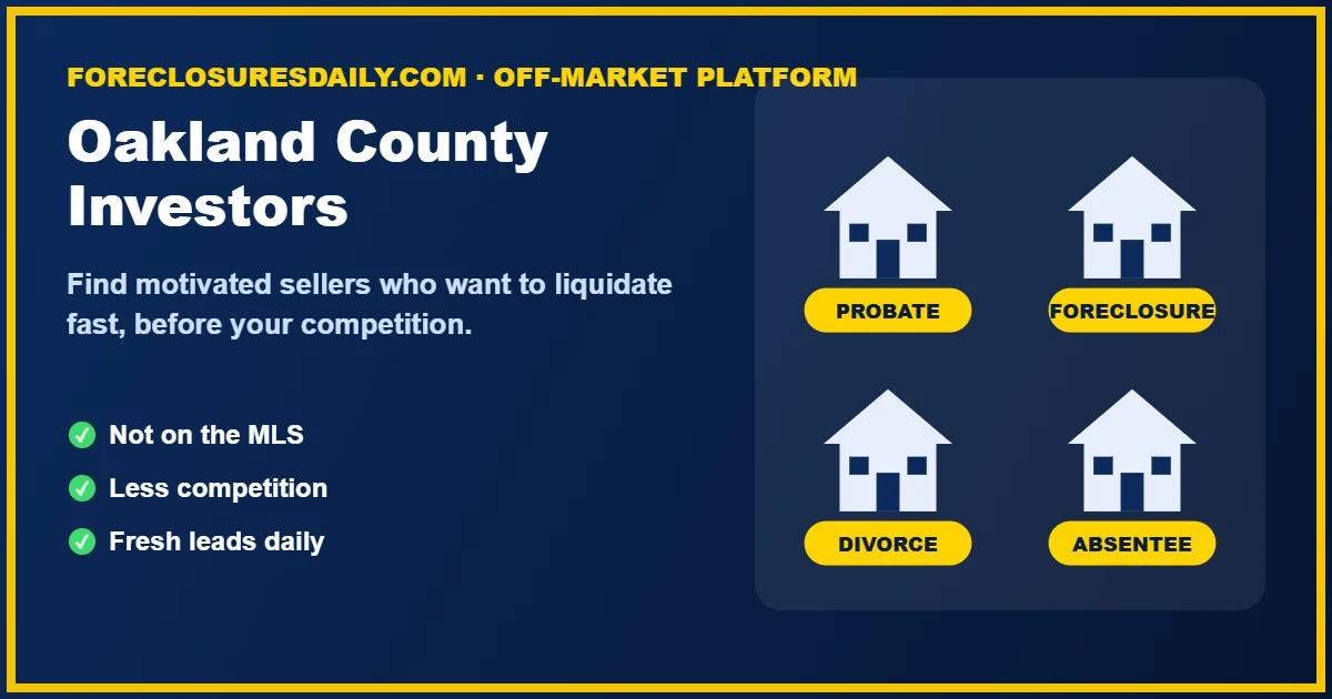Oakland County wholesale real estate investors finding off-market deals