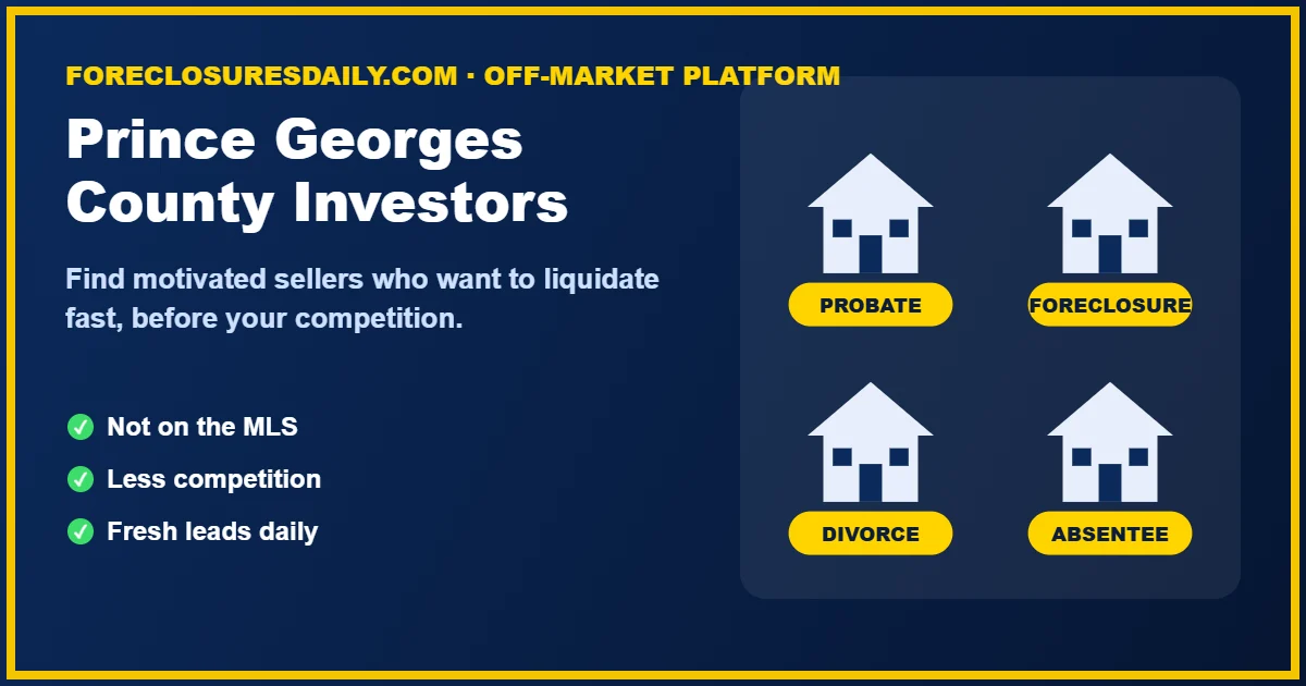 Prince Georges County wholesale real estate investors finding off-market deals
