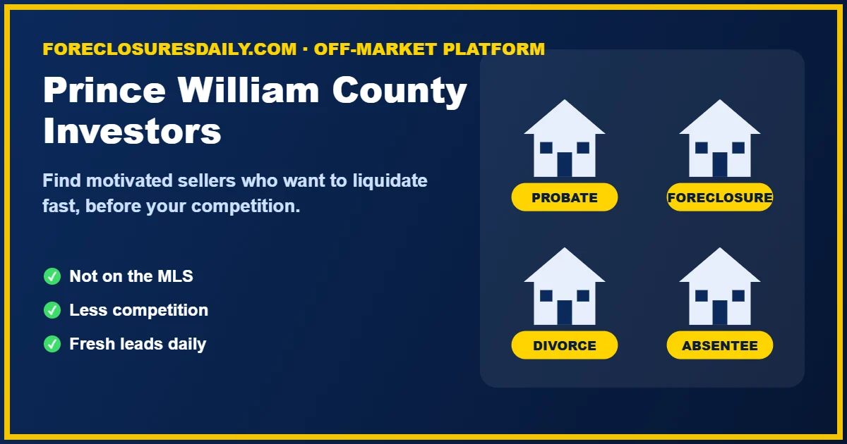 Prince William County wholesale real estate investors finding off-market deals