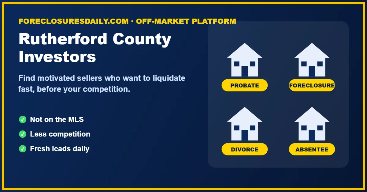 Rutherford County wholesale real estate investors finding off-market deals