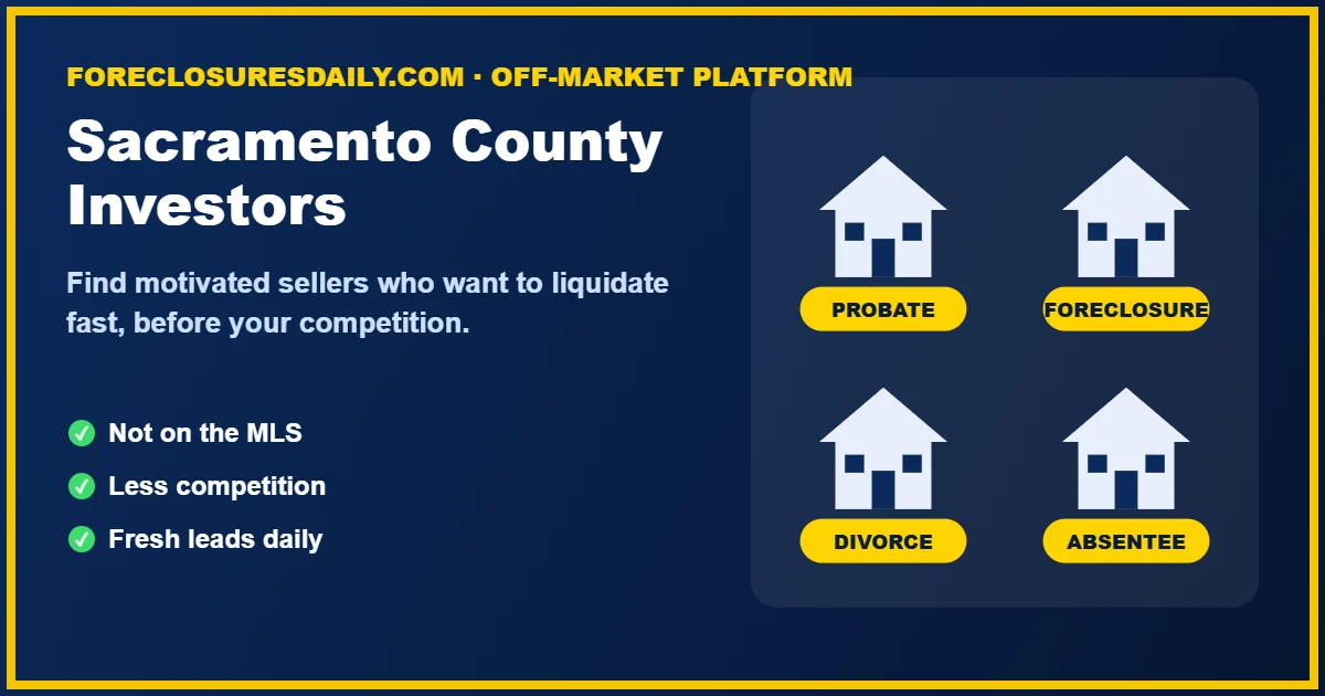 Sacramento County wholesale real estate investors finding off-market deals