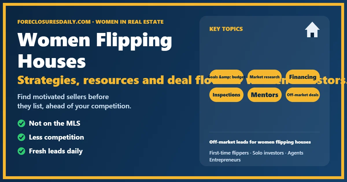 Women flipping houses guide from ForeclosuresDaily.com