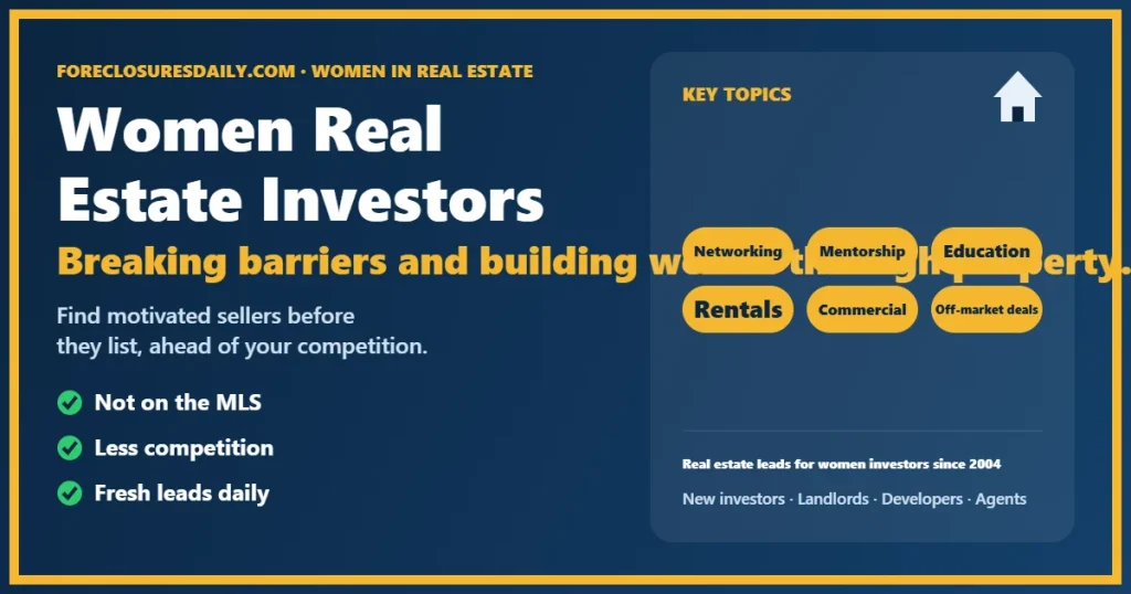 Women real estate investors guide from ForeclosuresDaily.com
