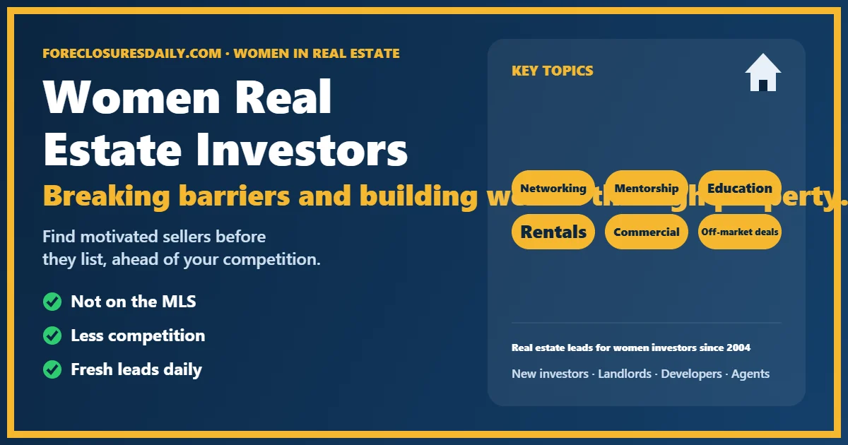 Women real estate investors guide from ForeclosuresDaily.com