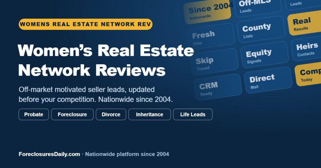 Women’s Real Estate Network Reviews | ForeclosuresDaily.com