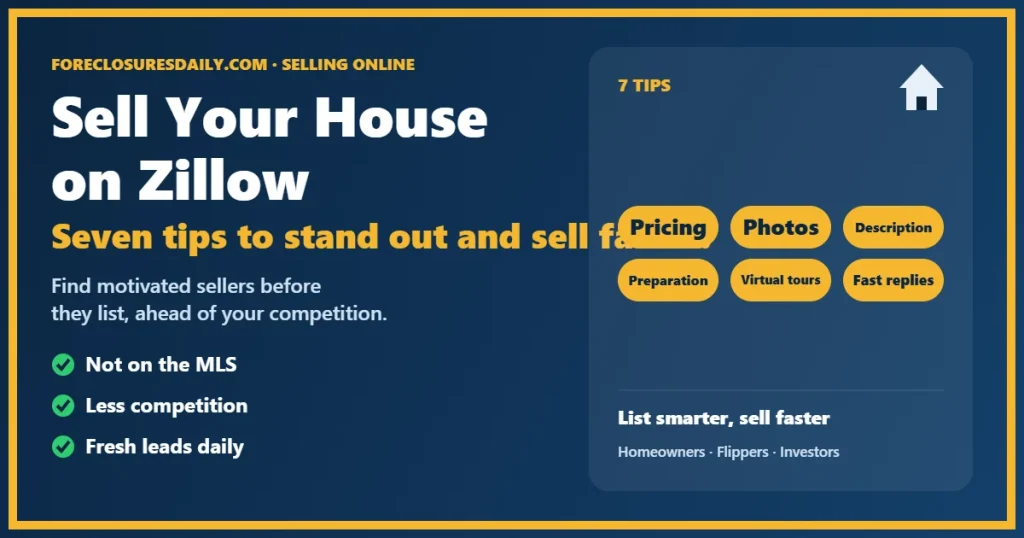 Sell your house on Zillow tips from ForeclosuresDaily.com